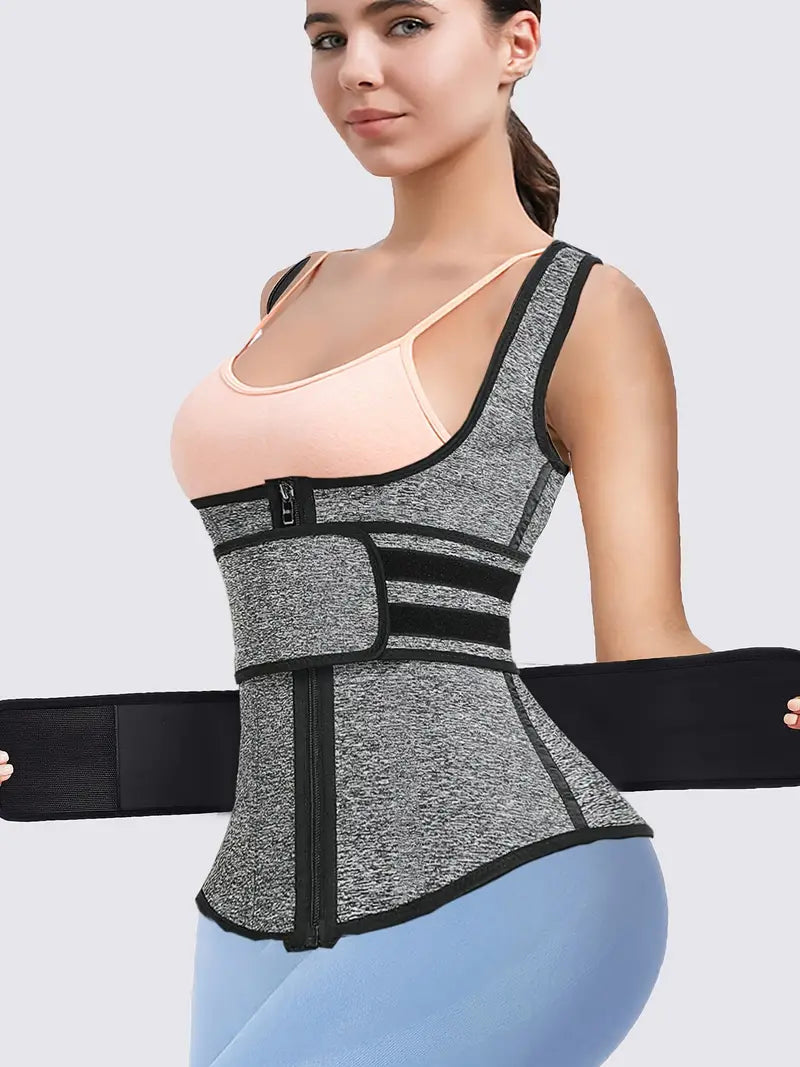 HOPLYNN 2 Pack Neoprene Sweat Waist Trainer Corset Trimmer Shaper Belt for  Women, Workout Plus Size Waist Cincher Stomach Wraps Bands Black Small